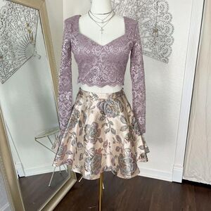Fairy Core Lace & Tulle Skirt Cropped Mini Skirt 2 Piece Set Size 5 / S